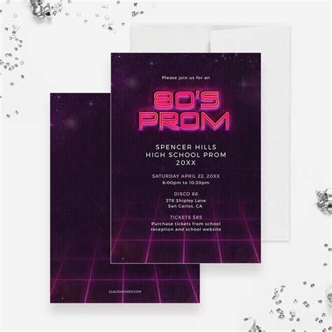 80s prom invite|80s Prom Invitation Editable Template, Retro 1980s Party Invite .